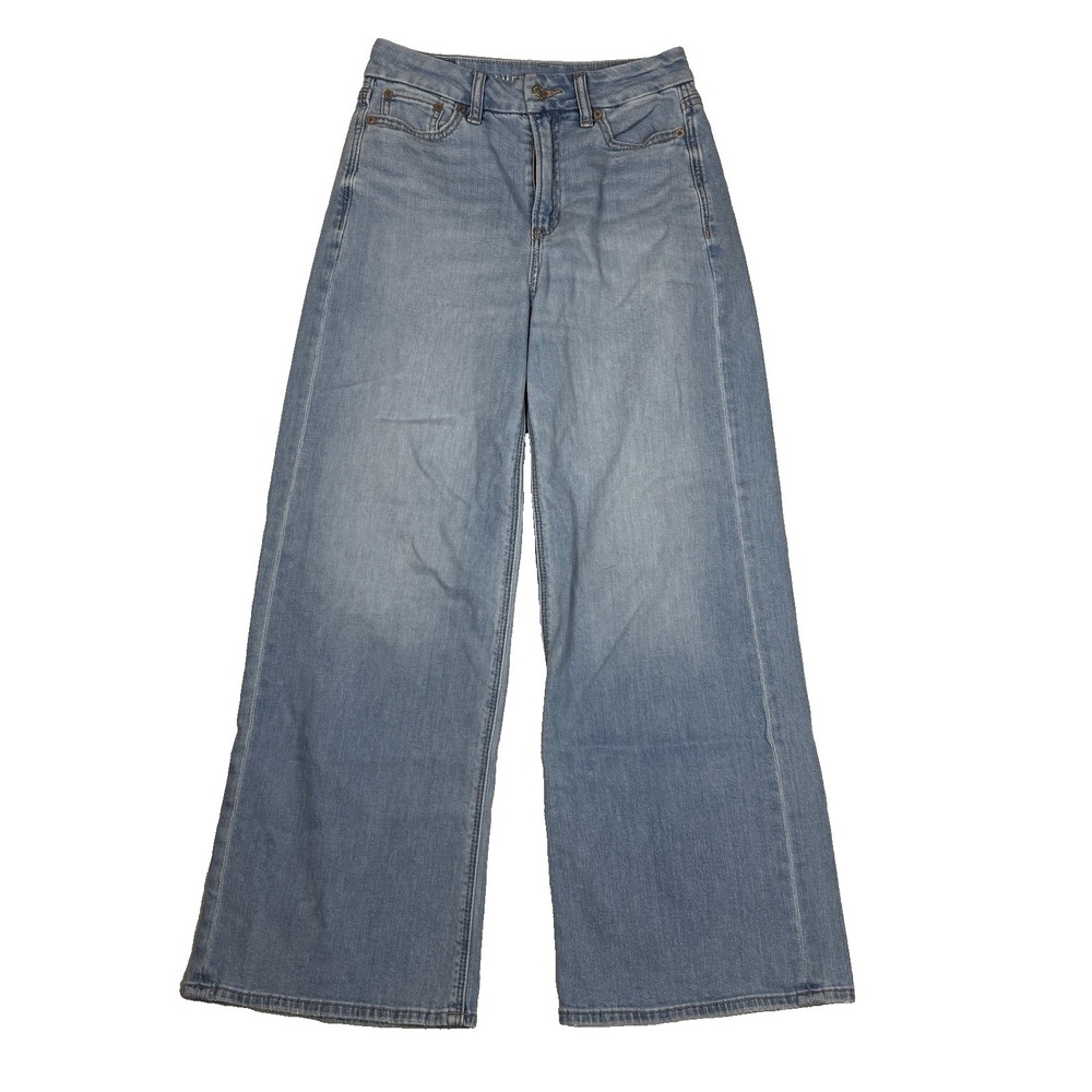 American Eagle Curvy Super High-Rise Baggy Wide Leg Jean Womens 0 Short